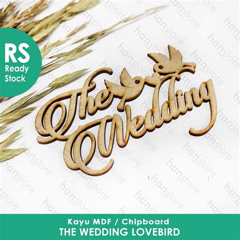 Jual RS 10 X 6 Cm The Wedding Lovebird Kayu MDF Chipboard Mahar