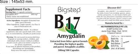 Bigstep B17 Cancer B 17 Vitamin Amygdalin 2 Capsule A Day Rs 4000 1 Bottle 100 Capsules Id