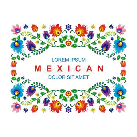 Diseño Floral étnico Mexicano Precioso De La Decoración Ilustración del