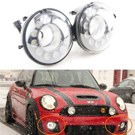 Pair 12 Cree Chip Led Daytime Running Lights Fog Lamp Assembly Kit For 2nd Gen Mini Cooper R55