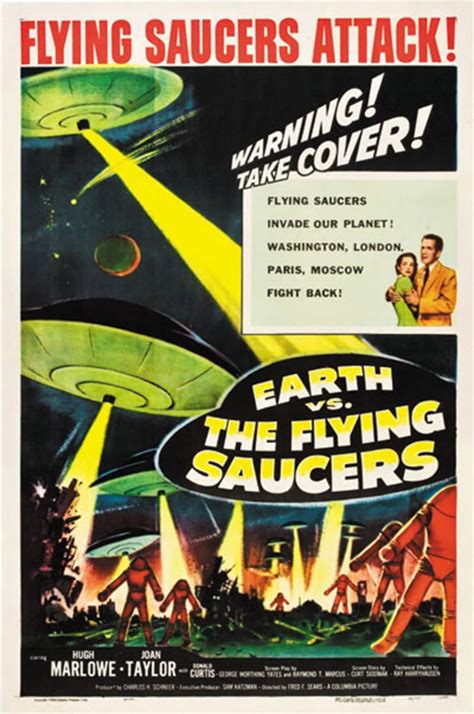 Earth Vs The Flying Saucers 1956 Cult Sci Fi Movie Poster Etsy