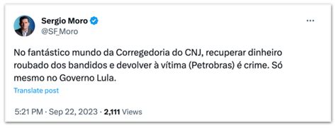 CNJ investigará Moro por repasse de R 2 1 bi à Petrobras