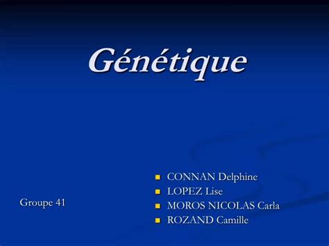 PPT Génétique PowerPoint Presentation free download ID 5453590