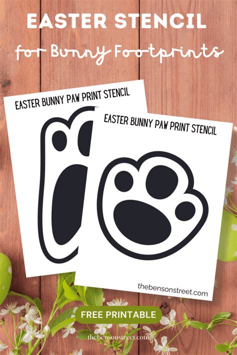 FREE Easter Bunny Footprint Stencil Printable Template The Benson Street