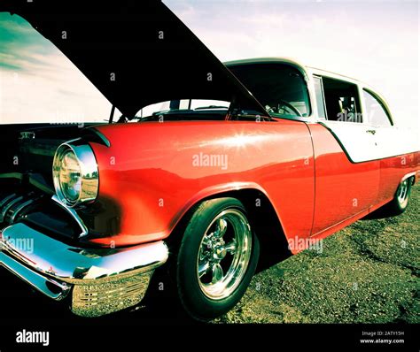 Vintage Car With Hood Up Stock Photo Alamy