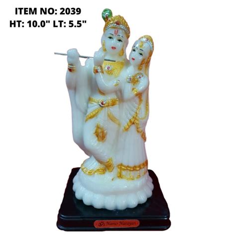 White Painted Radha Krishna Frp Statue For Worship Packaging Type