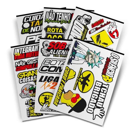 Kit Super Cartelas De Adesivos Carro Moto Caminh O Bike