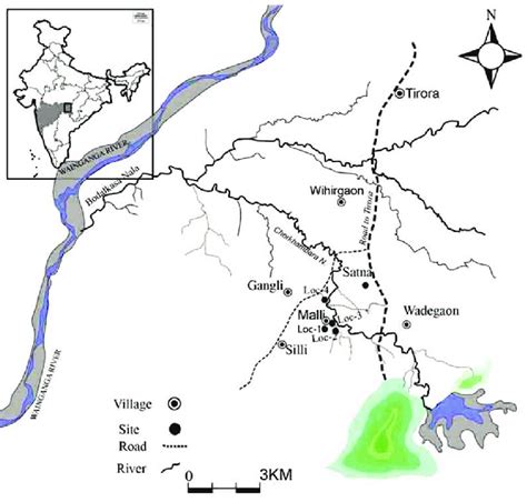 Location map of Malli, Gondia district, Maharashtra, India. | Download ...