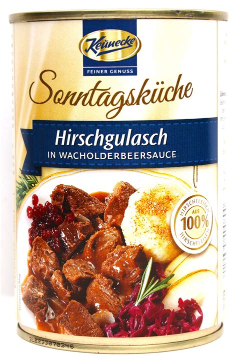 Hirschgulasch In Wacholderbeersauce Dose G Regionale Erzeugnisse