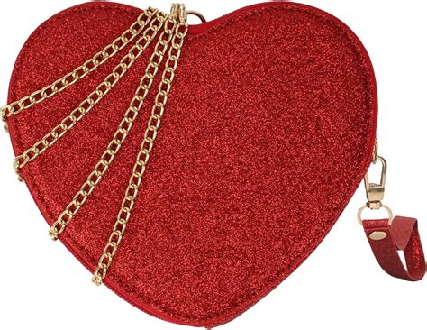 Linyooli Women Small Glitter Sequins Heart Shape Cross Body Shoulder Bag Handbag Top Handle Bag