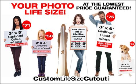 As Low As 49 For 6ft Tall Custom Cardboard Cutout Custom Life Size