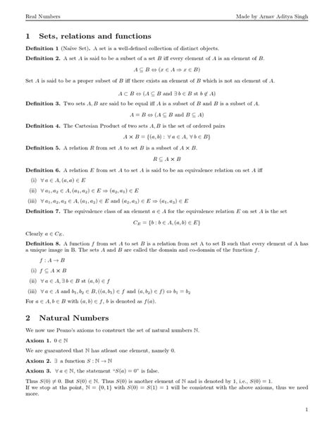 1 Sets Relations And Functions Pdf Function Mathematics Natural Number