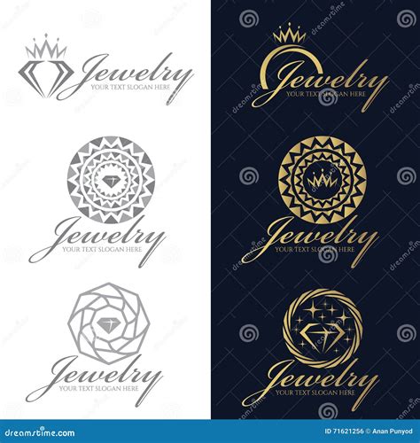 Gold and Gray Jewelry Logo Vector Set Design Stock Vector - Illustration of design, fashion ...