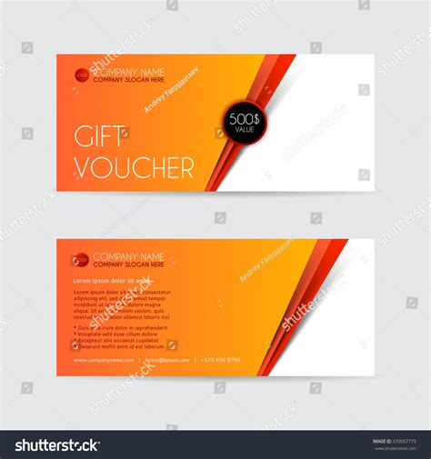 Orange T Voucher Template Vector Illustration Stok Vektör 370057775
