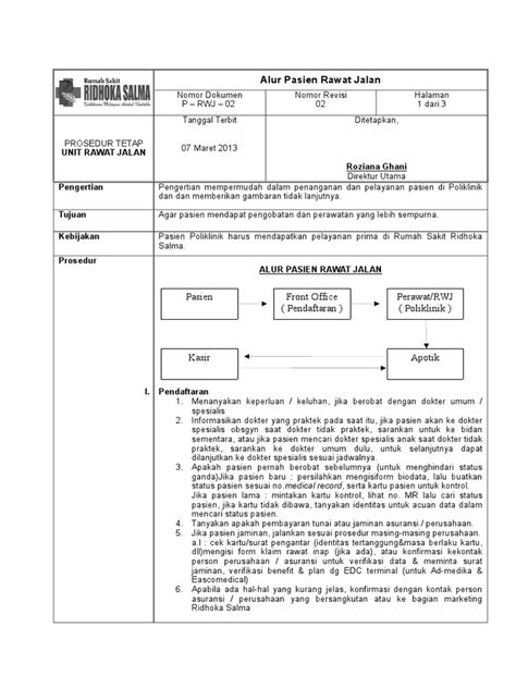 Sop Alur Pasien Rawat Jalan Pdf