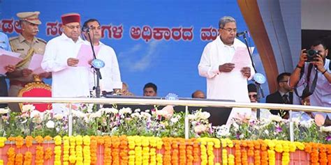 Siddaramaiah Sworn In As Cm Of Karnataka Dk Shivakumar Takes Oath As Deputy Cm News Point