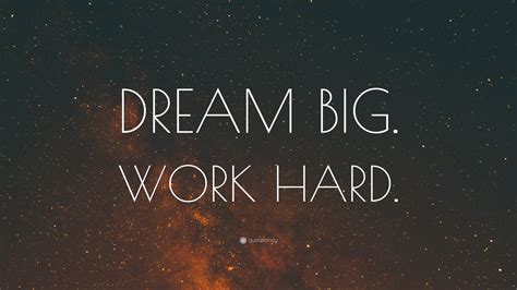 “DREAM BIG. WORK HARD.” Wallpaper by QuoteFancy