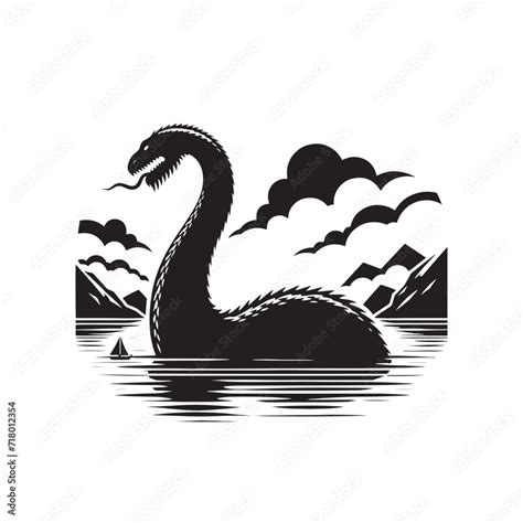 Enigmatic Waters Loch Ness Monster Silhouette Conjuring Mysteries In