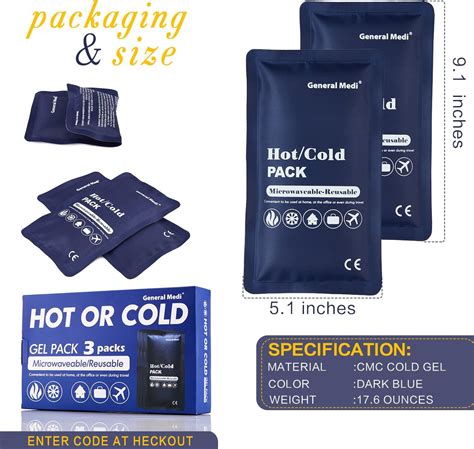 Hot Cold Reusable Gel Pack Compress Wrap Pack Of For Migraine