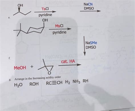 Solved NaCN DMSO TsCI Pyridine OH MsCI Pyridine NasMe DMSO Chegg