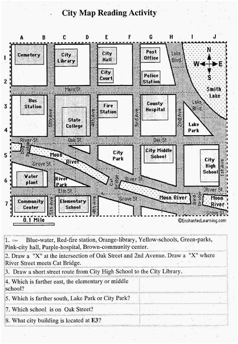 Reading A Map Worksheet Kindergarten