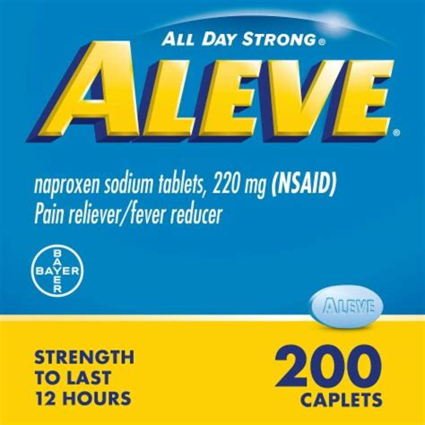 Aleve Caplets Naproxen Sodium Pain Reliever 200 Count Kroger