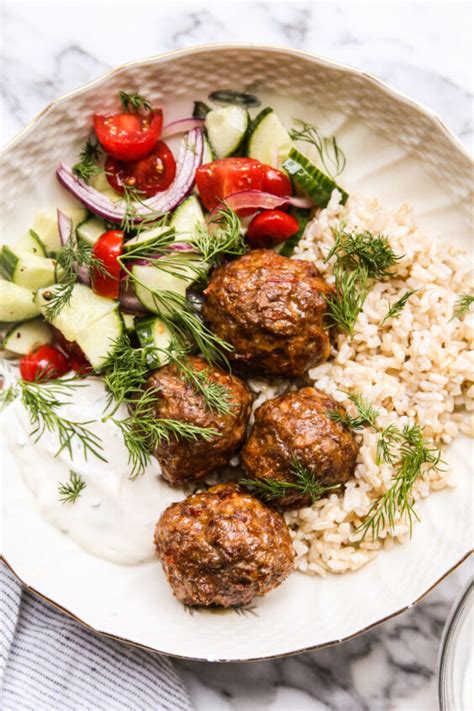 Harissa Lamb Meatball Bowls The Defined Dish