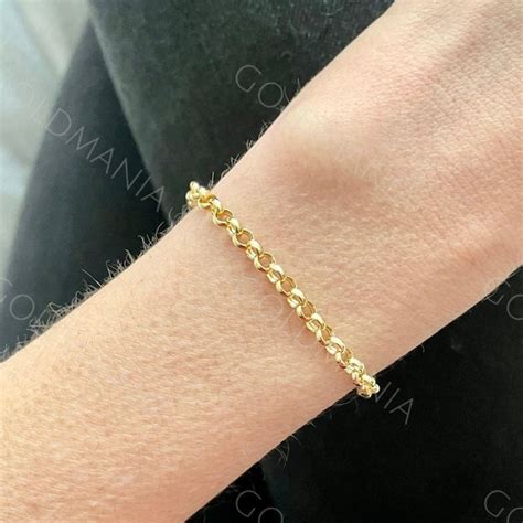 Real Gold Rolo Bracelet Etsy