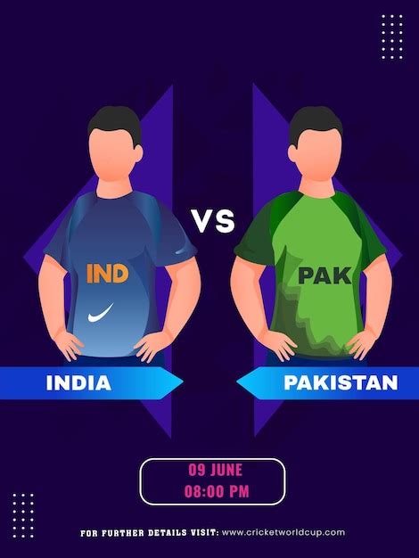 Premium Vector T20 Cricket Match Between India Vs Pakistan Player