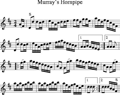 Murray S Hornpipe Irish Folk Song Ireland For Treble Clef