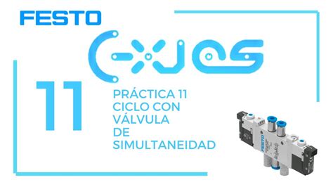 FESTO Fluid Sim Sección Práctica 11 Hidráulica Ciclo con válvula de