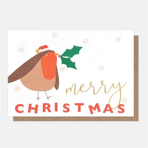 Merry Christmas Robin Small Card Pack Paper Tiger