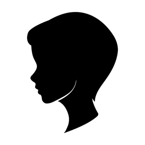 Mädchenkopfprofil silhouette avatar vektorillustration Premium Vektor