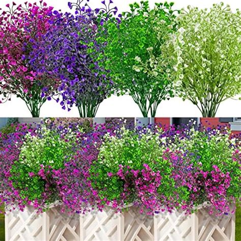 Jusvenmt Bouquets Fleurs Artificielles Ext Rieures Deco Fausses