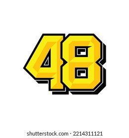 Vector Sports Number 48 Simple Design Stock Vector (Royalty Free ...