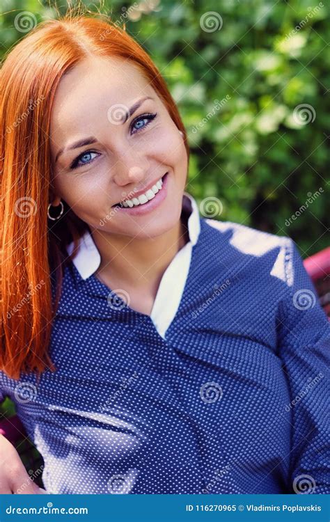 Portrait Of Redhead Female Outdoor Stock Image Image Of Beauty