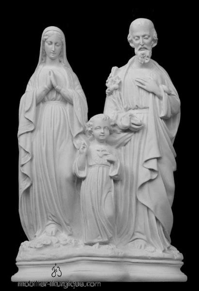 Statue Sainte Famille En Marbre Blanc Cm