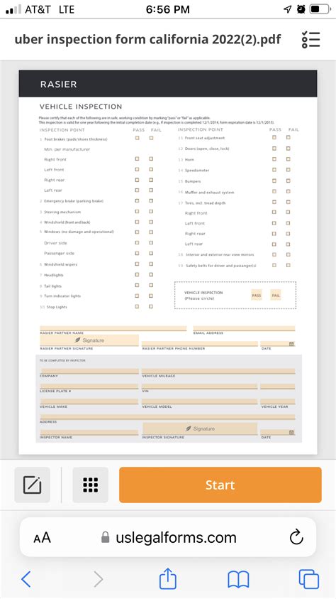 Inspection Form Uber Drivers Forum