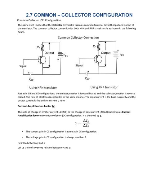 Common Collector Configuration 2 Common Collector Configuration