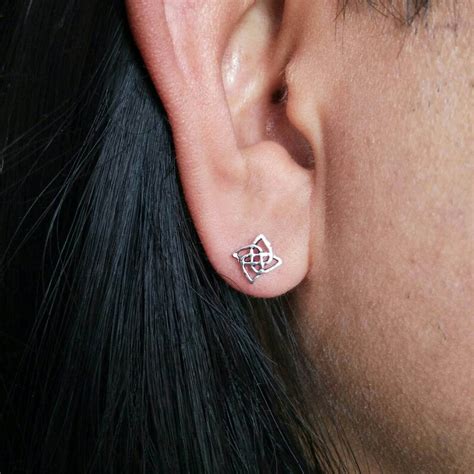 Celtic Knot Stud Earrings 925 Sterling Silver Celtic Etsy