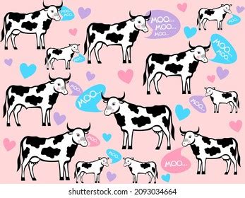 Pink Cow Seamless Pattern Images Stock Photos Vectors