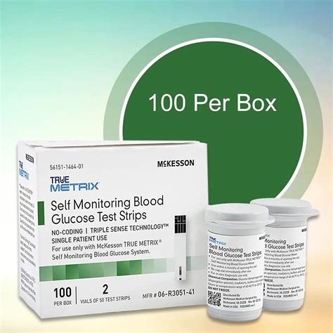 Mckesson True Metrix Self Monitoring Blood Glucose Test Strips Box Of 100