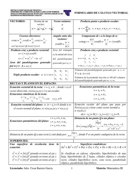 Formulario De Calculo Vectorial Euclidean Vector Integral