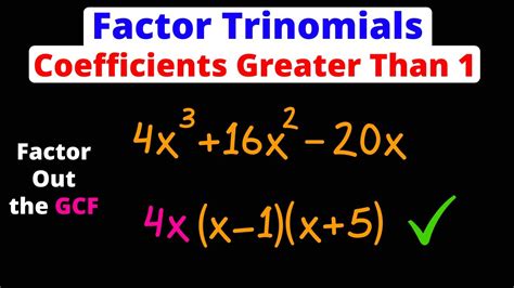 Factoring Trinomials Coefficients Greater Than 1 Eat Pi Youtube