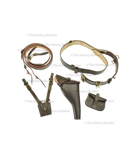 WW1 British Officer Leather Sam Brown Equipment Set