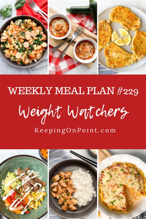 WW Weight Watchers Weekly Meal Plan 229 Weight Watchers Meal Plans