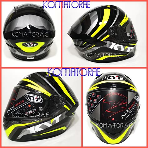 Jual HELM KYT NX RACE MOTIF MOOD YELLOW FLUO FULL FACE Shopee Indonesia