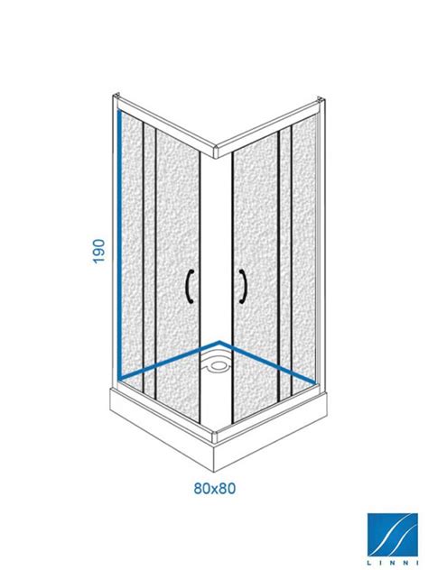 Tuš kabina 80x80x190 K80 CHINCHILLA LINNI 5mm VODOCENTAR