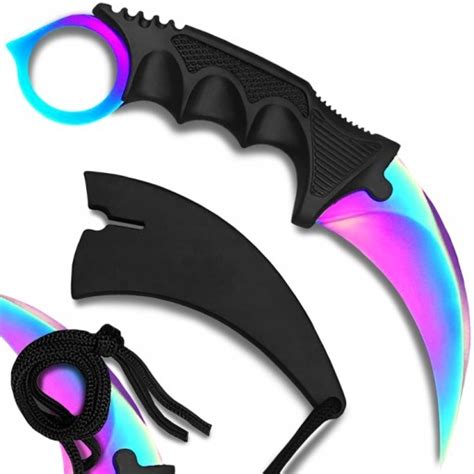 NÓŻ KARAMBIT FADE TĘCZOWY KOSA PAZUR CS GO SURVIVALOWY TAKTYCZNY OSTRY