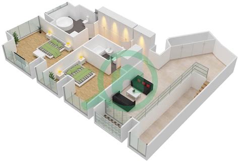 Floor Plans For Type Unit 3 1 3 Bedroom Apartments In Cayan Tower